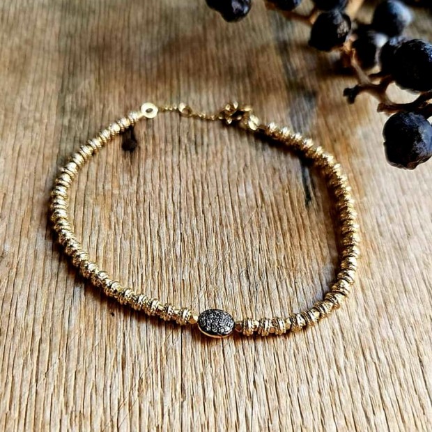 5 Octobre sidabro apyrankė su deimantais 